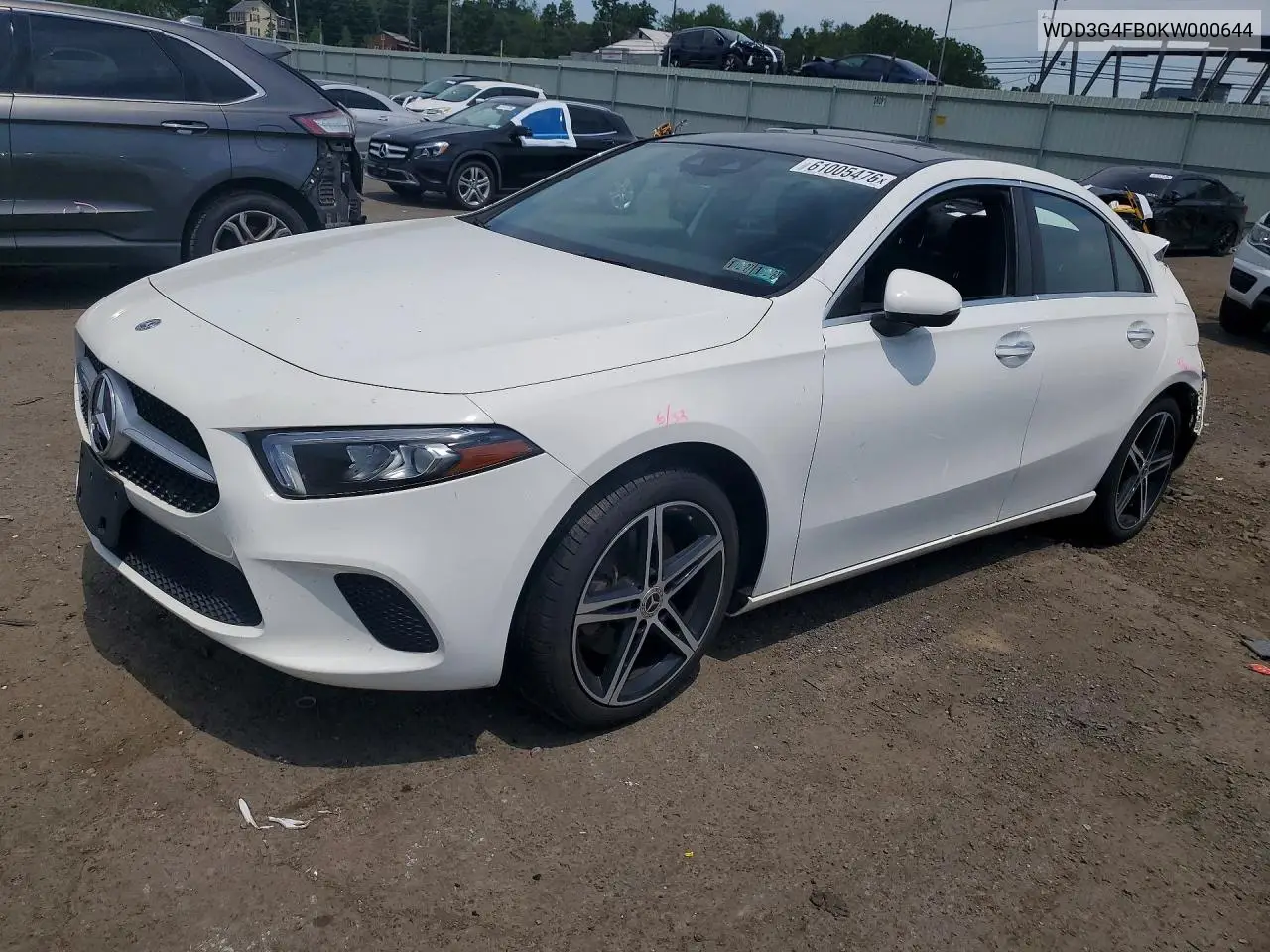2019 Mercedes-Benz A 220 4Matic VIN: WDD3G4FB0KW000644 Lot: 61005476