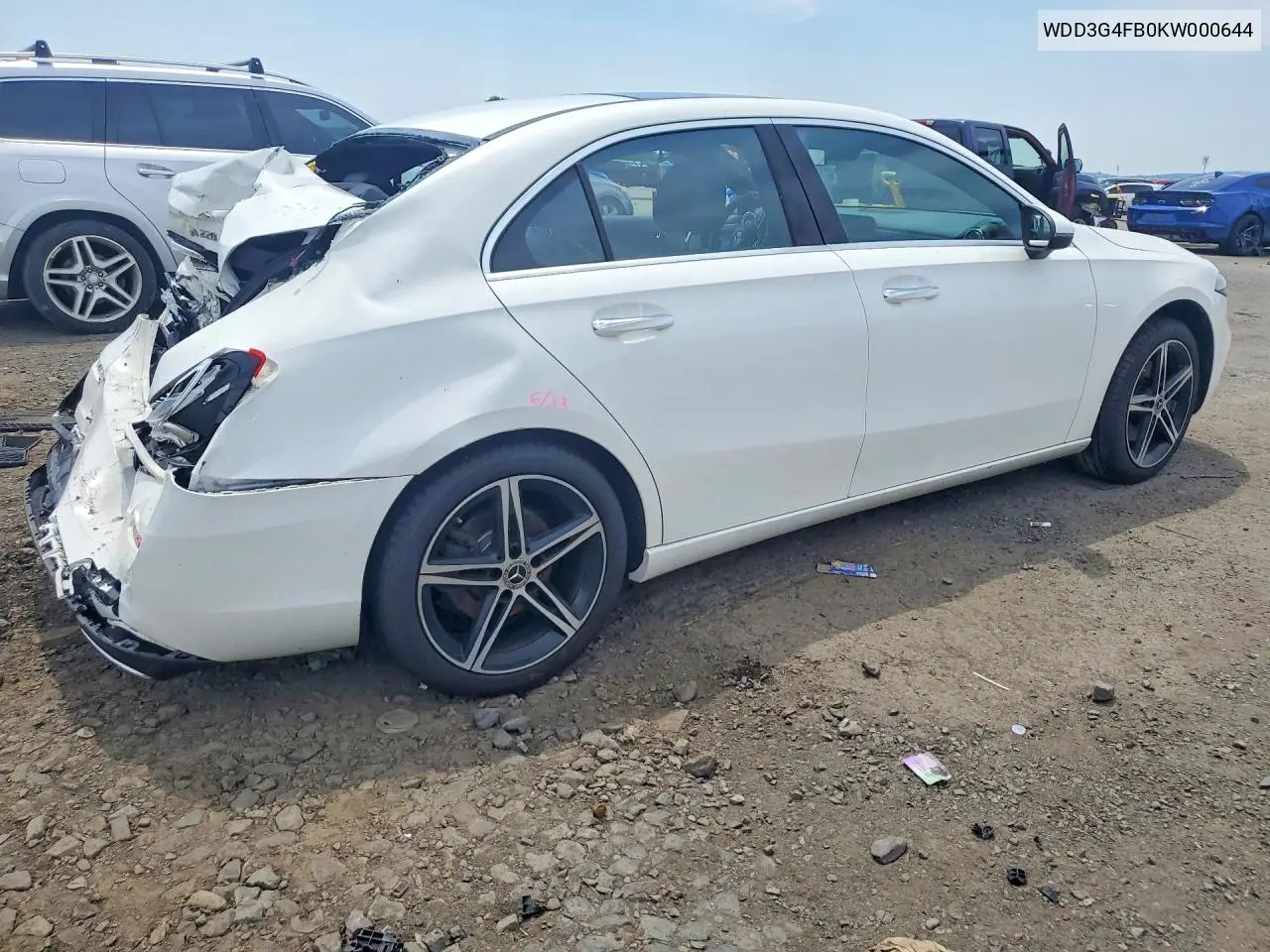 2019 Mercedes-Benz A 220 4Matic VIN: WDD3G4FB0KW000644 Lot: 61005476