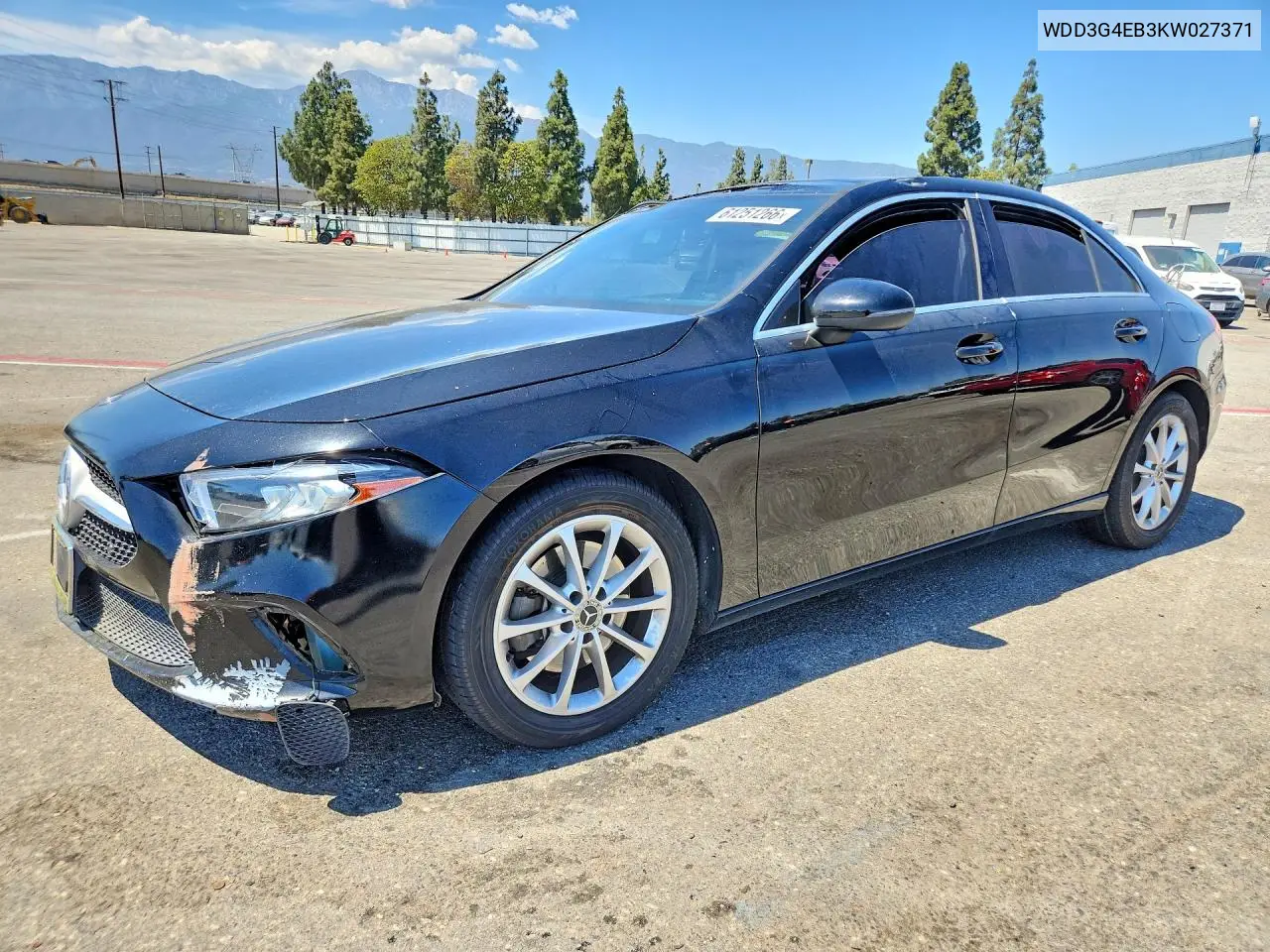 2019 Mercedes-Benz A 220 VIN: WDD3G4EB3KW027371 Lot: 61251266