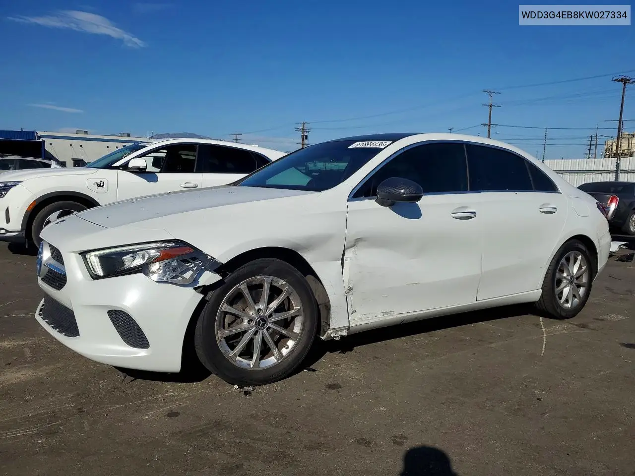 2019 Mercedes-Benz A 220 VIN: WDD3G4EB8KW027334 Lot: 61894436
