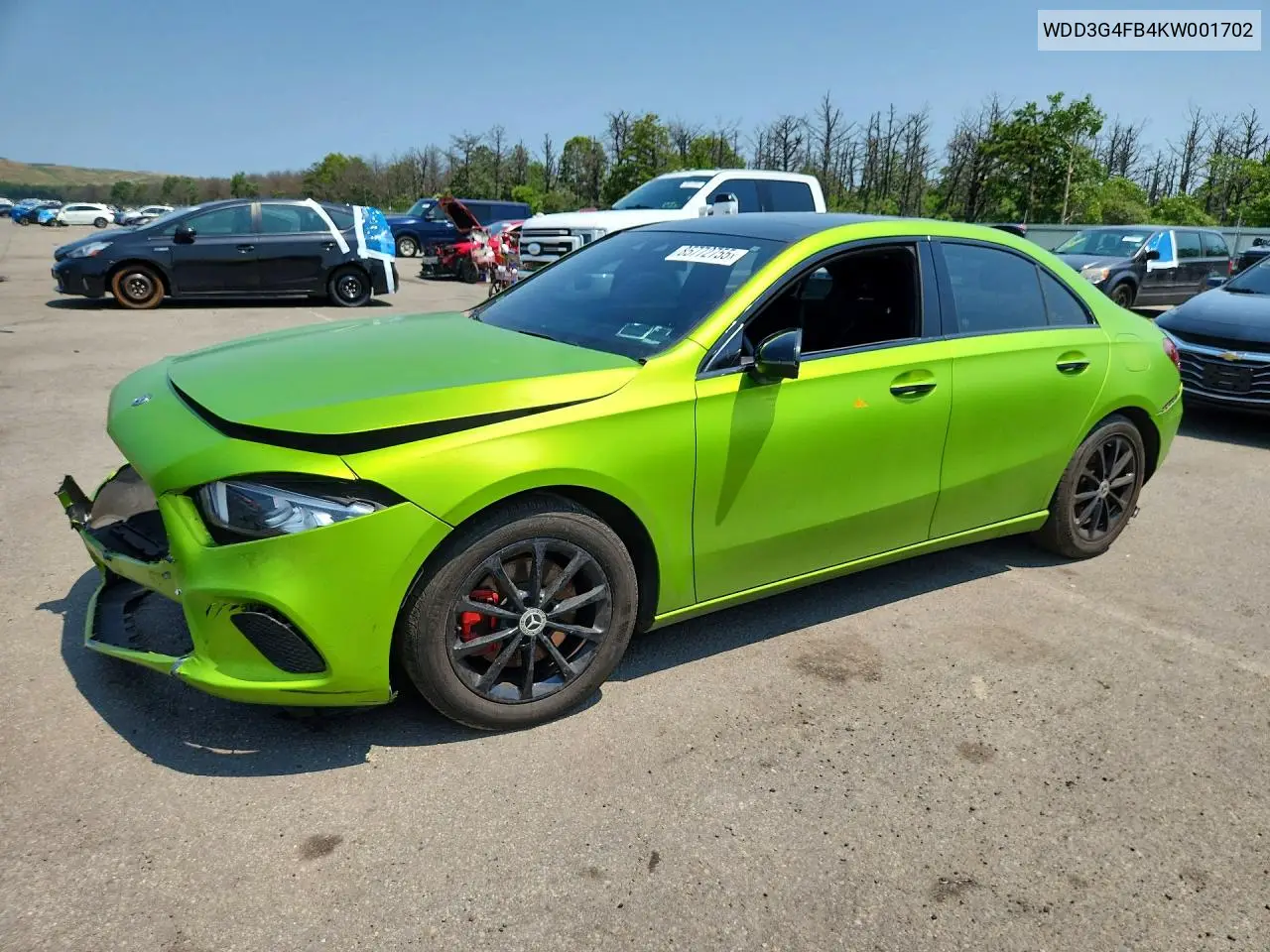2019 Mercedes-Benz A 220 4Matic VIN: WDD3G4FB4KW001702 Lot: 85772755