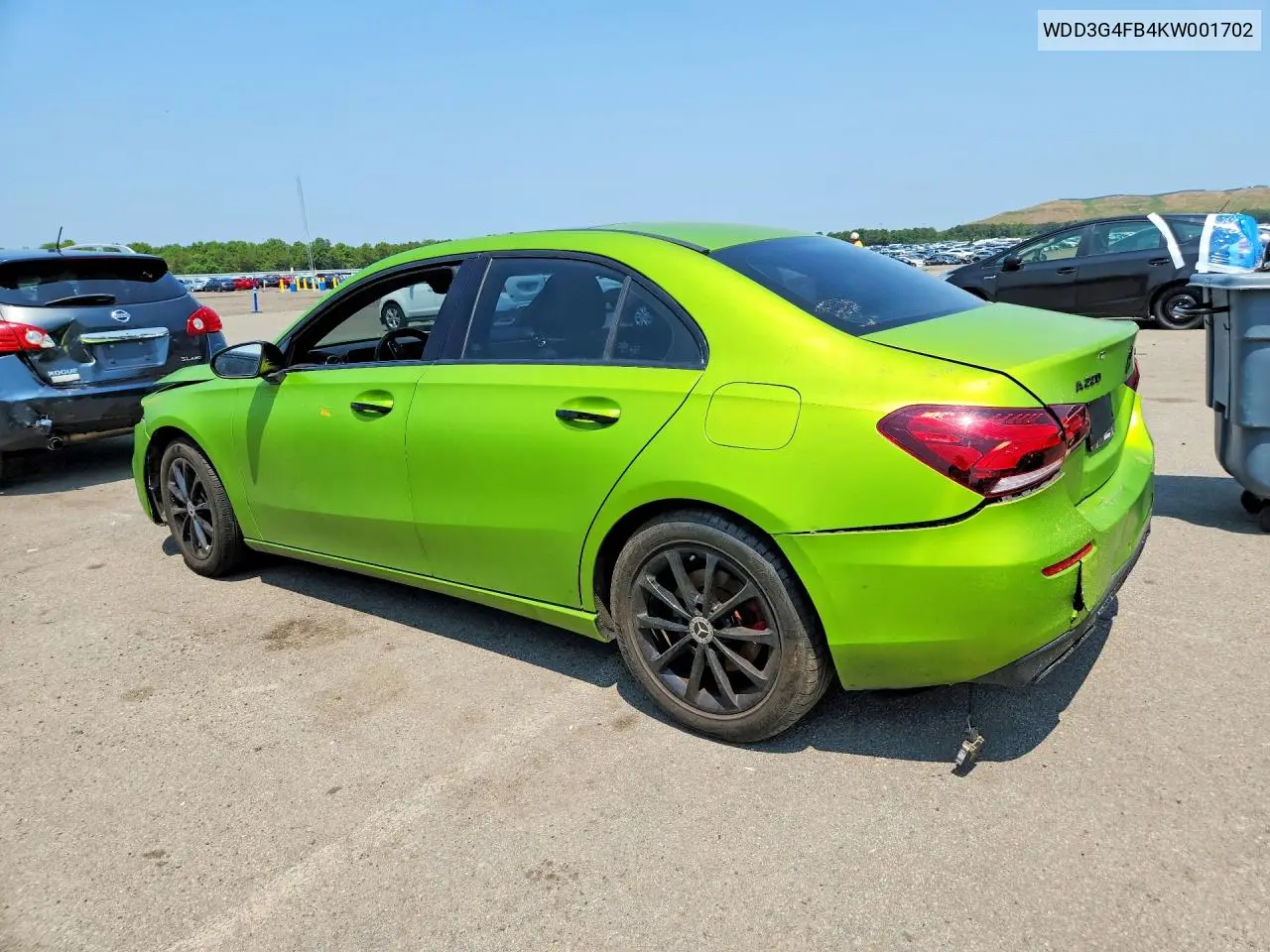 2019 Mercedes-Benz A 220 4Matic VIN: WDD3G4FB4KW001702 Lot: 85772755