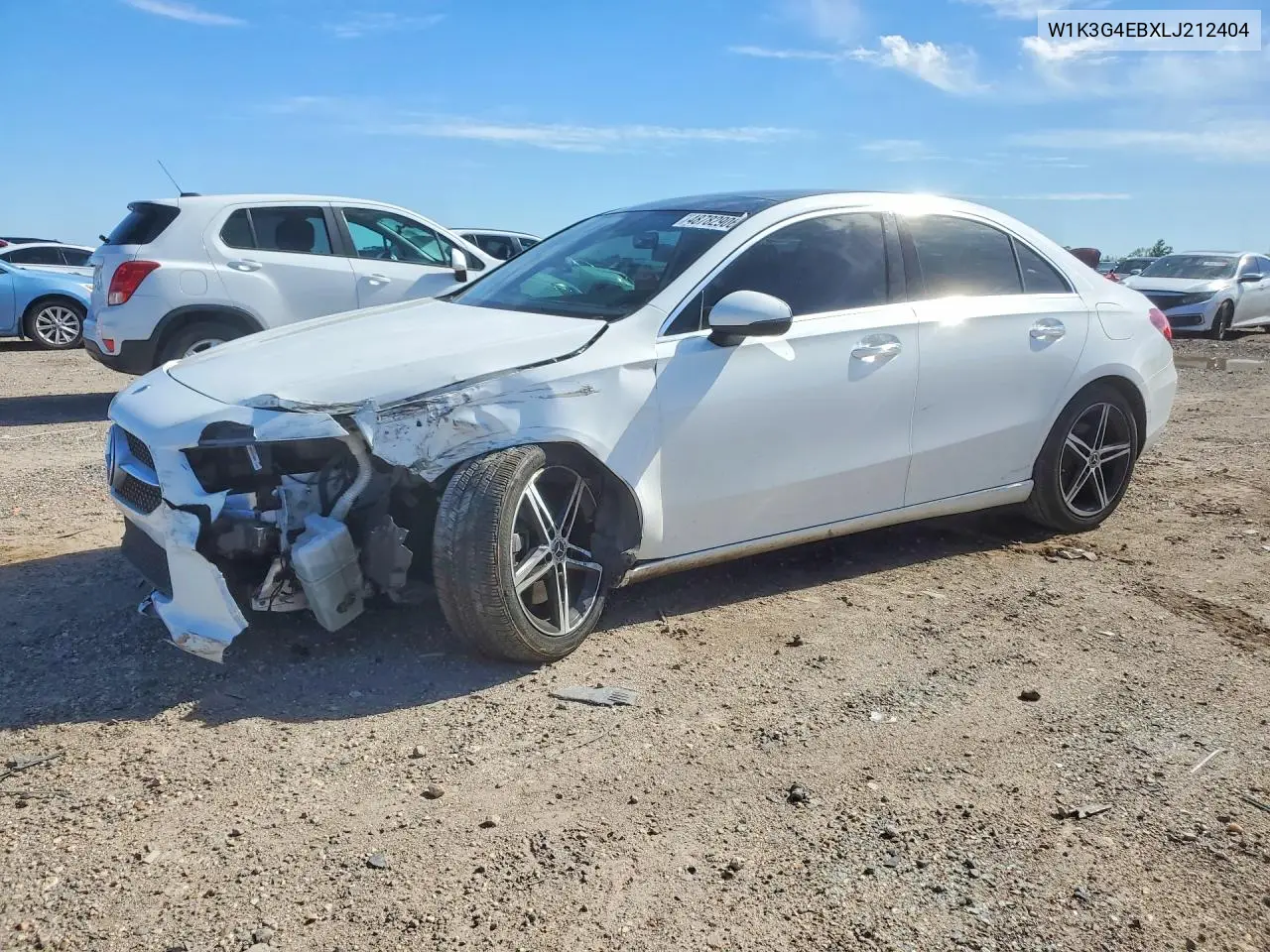 2020 Mercedes-Benz A 220 VIN: W1K3G4EBXLJ212404 Lot: 48782906