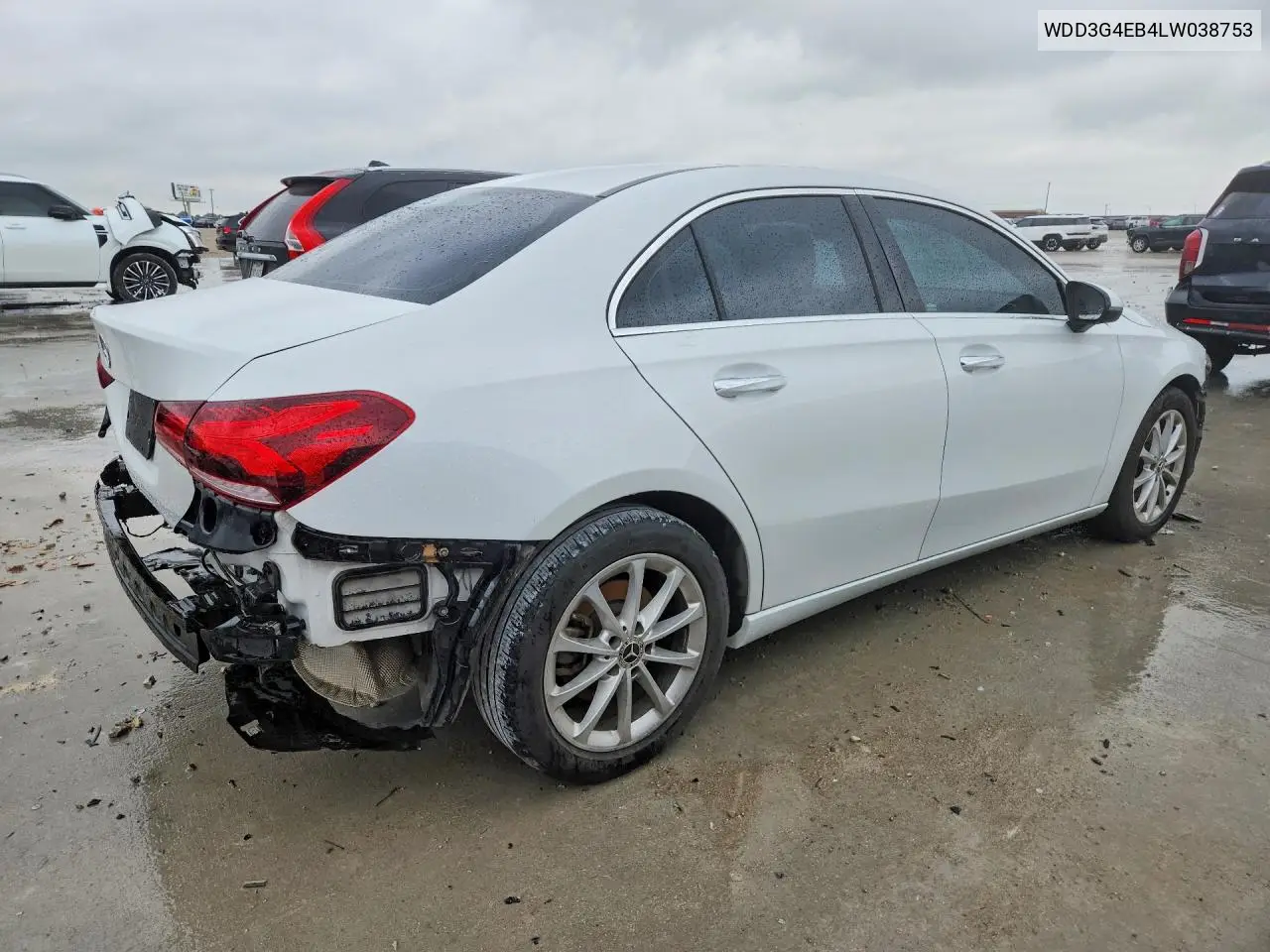2020 Mercedes-Benz A 220 VIN: WDD3G4EB4LW038753 Lot: 49796606