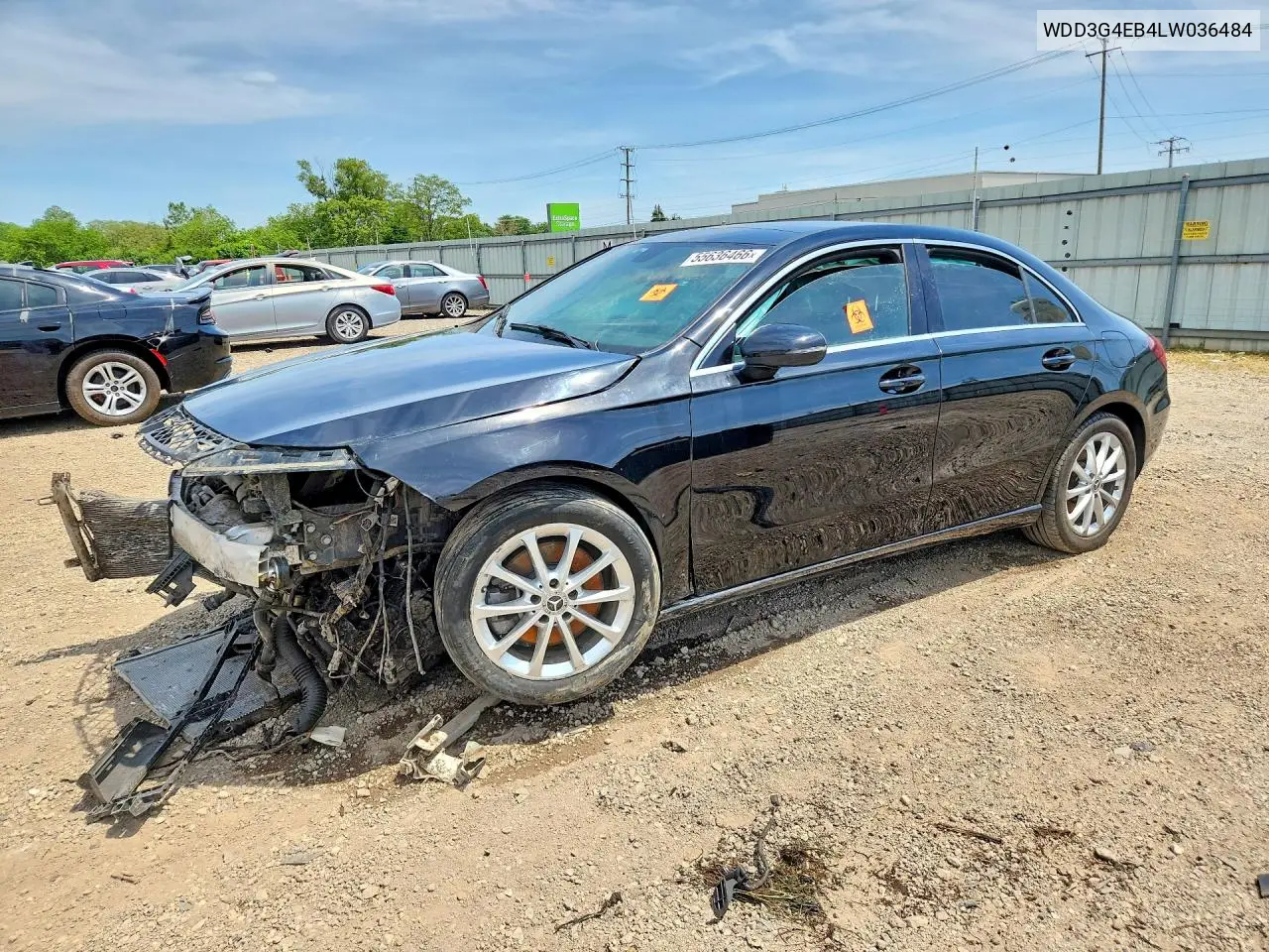 2020 Mercedes-Benz A 220 VIN: WDD3G4EB4LW036484 Lot: 55636466