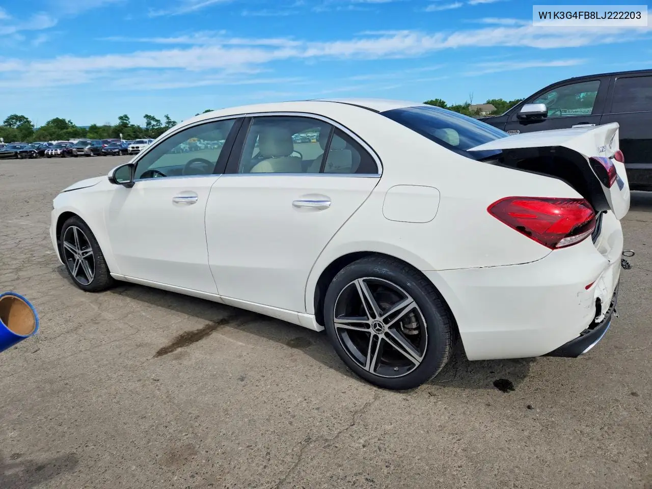 2020 Mercedes-Benz A 220 4Matic VIN: W1K3G4FB8LJ222203 Lot: 56932396