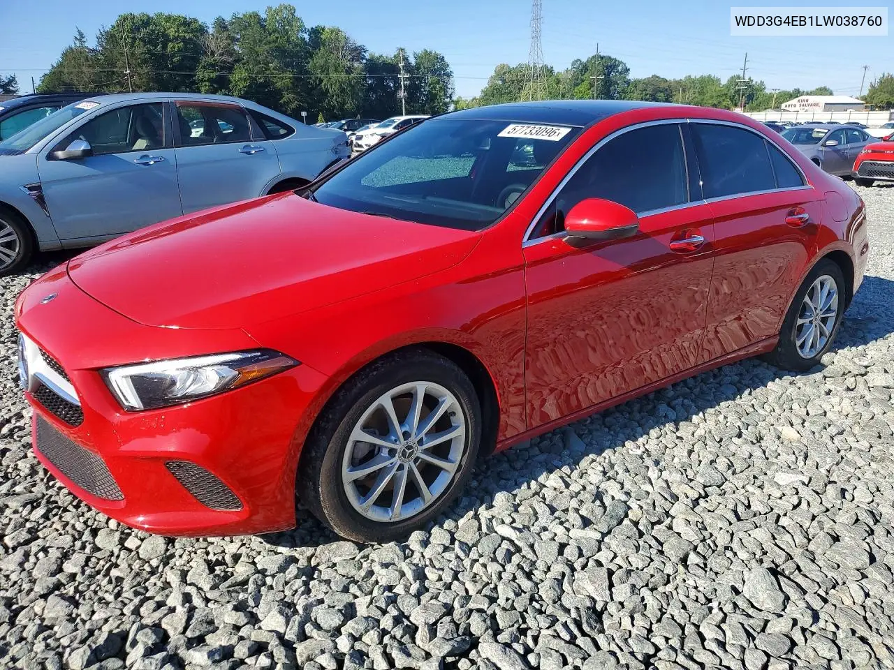 2020 Mercedes-Benz A 220 VIN: WDD3G4EB1LW038760 Lot: 57733096