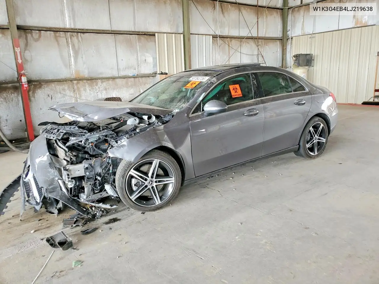 2020 Mercedes-Benz A 220 VIN: W1K3G4EB4LJ219638 Lot: 58784736