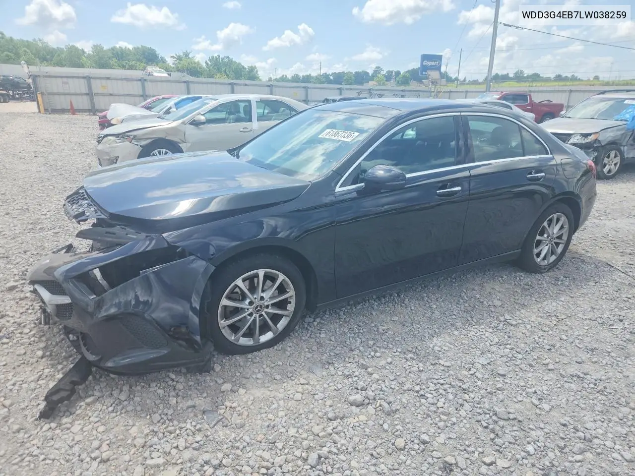 2020 Mercedes-Benz A 220 VIN: WDD3G4EB7LW038259 Lot: 61867336