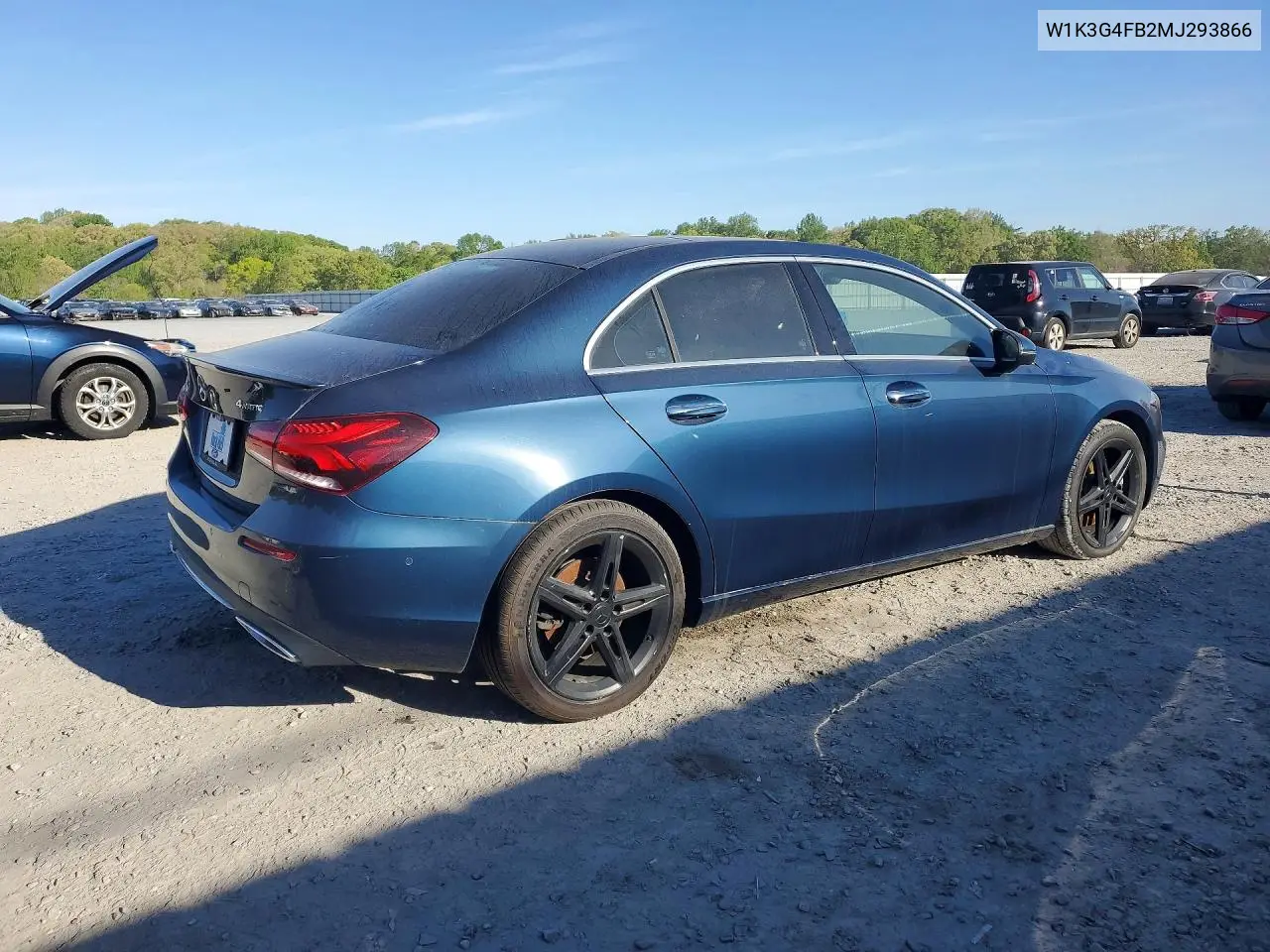 2021 Mercedes-Benz A 220 4Matic VIN: W1K3G4FB2MJ293866 Lot: 48250366