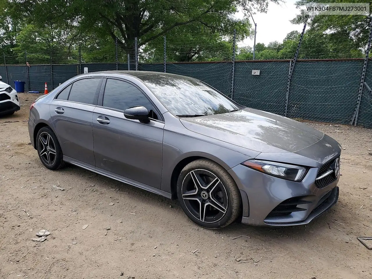 2021 Mercedes-Benz A 220 4Matic VIN: W1K3G4FB7MJ273001 Lot: 56744386