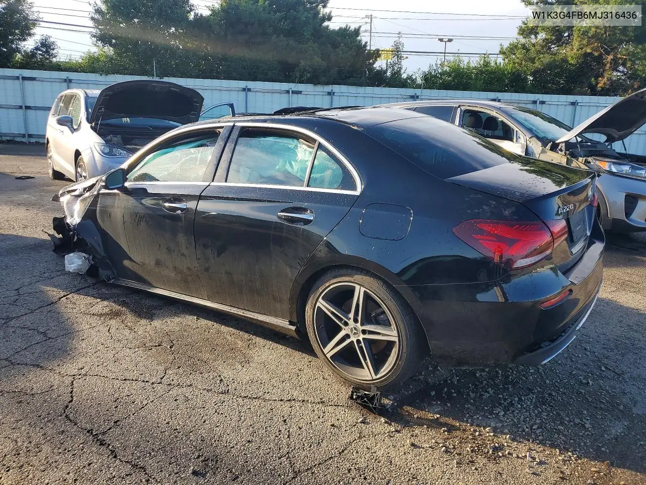 2021 Mercedes-Benz A 220 4Matic VIN: W1K3G4FB6MJ316436 Lot: 57206156