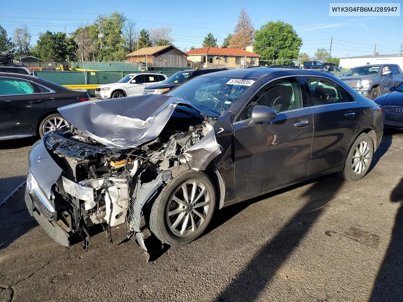 2021 Mercedes-Benz A 220 4Matic VIN: W1K3G4FB6MJ285947 Lot: 57642326