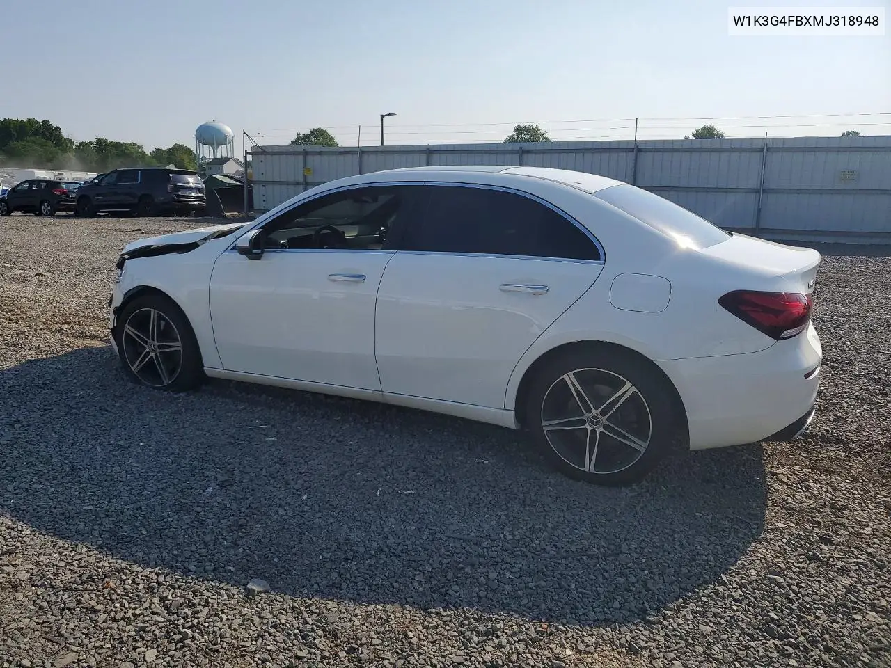 2021 Mercedes-Benz A 220 4Matic VIN: W1K3G4FBXMJ318948 Lot: 59184846