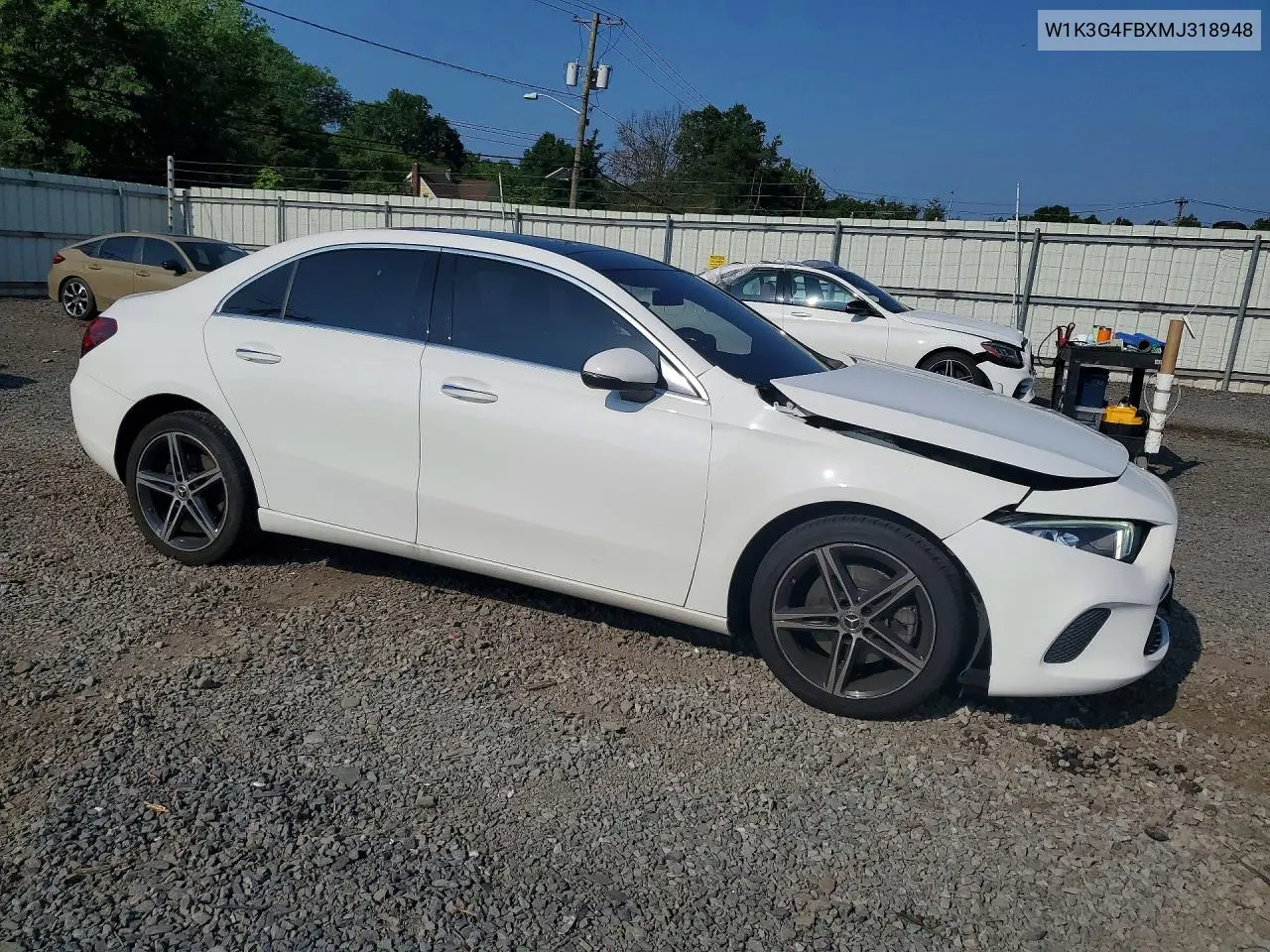 2021 Mercedes-Benz A 220 4Matic VIN: W1K3G4FBXMJ318948 Lot: 59184846