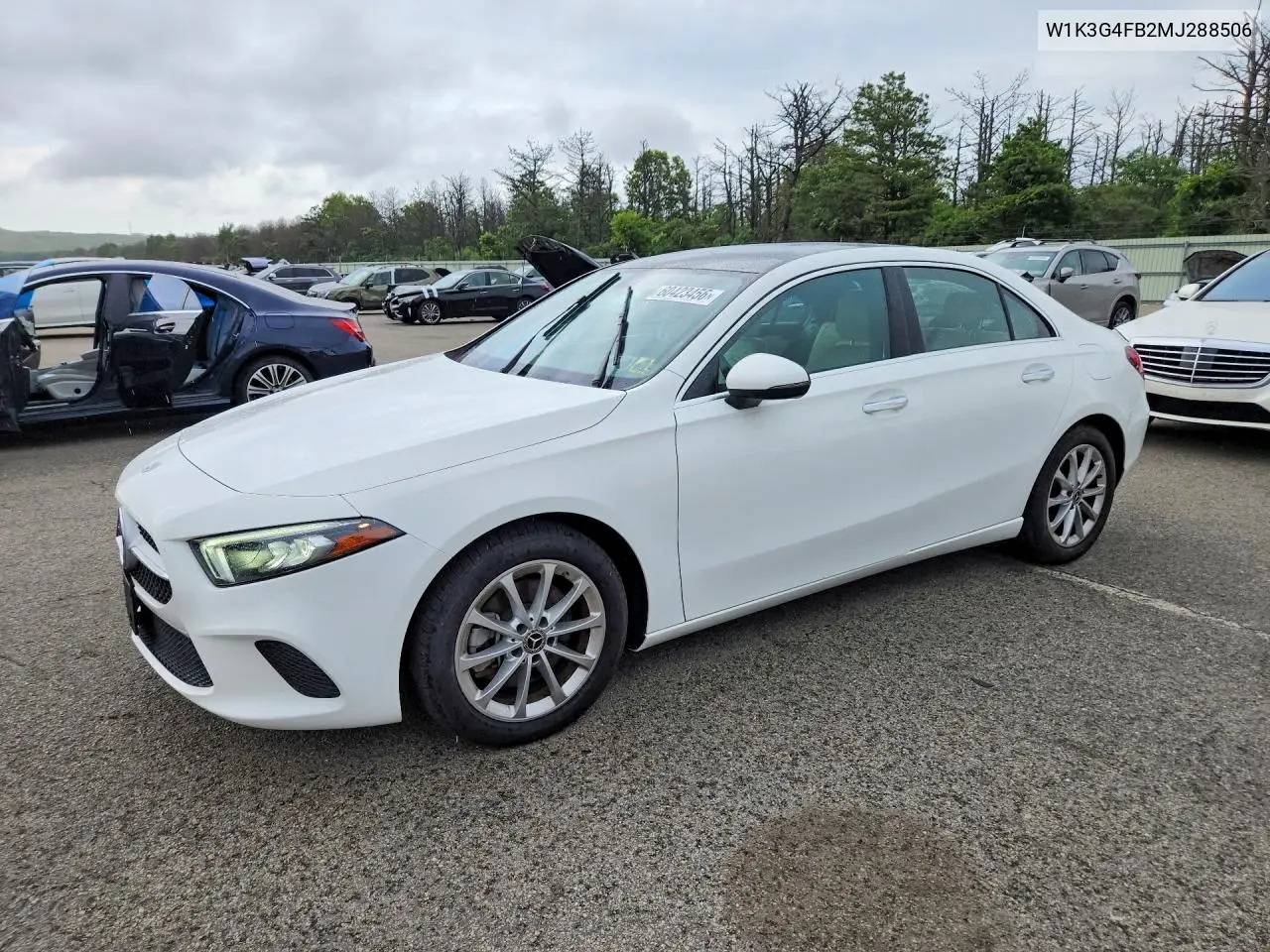 2021 Mercedes-Benz A 220 4Matic VIN: W1K3G4FB2MJ288506 Lot: 60423456