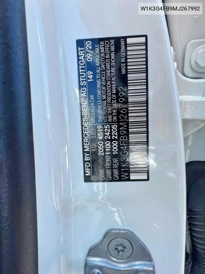 2021 Mercedes-Benz A 220 4Matic VIN: W1K3G4FB9MJ267992 Lot: 62118556