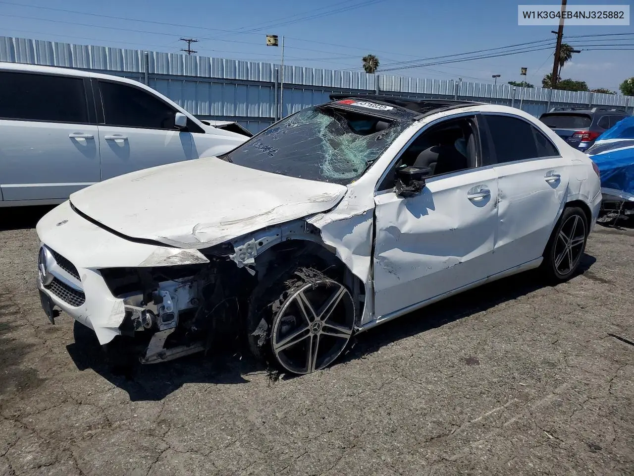 2022 Mercedes-Benz A 220 VIN: W1K3G4EB4NJ325882 Lot: 54710556