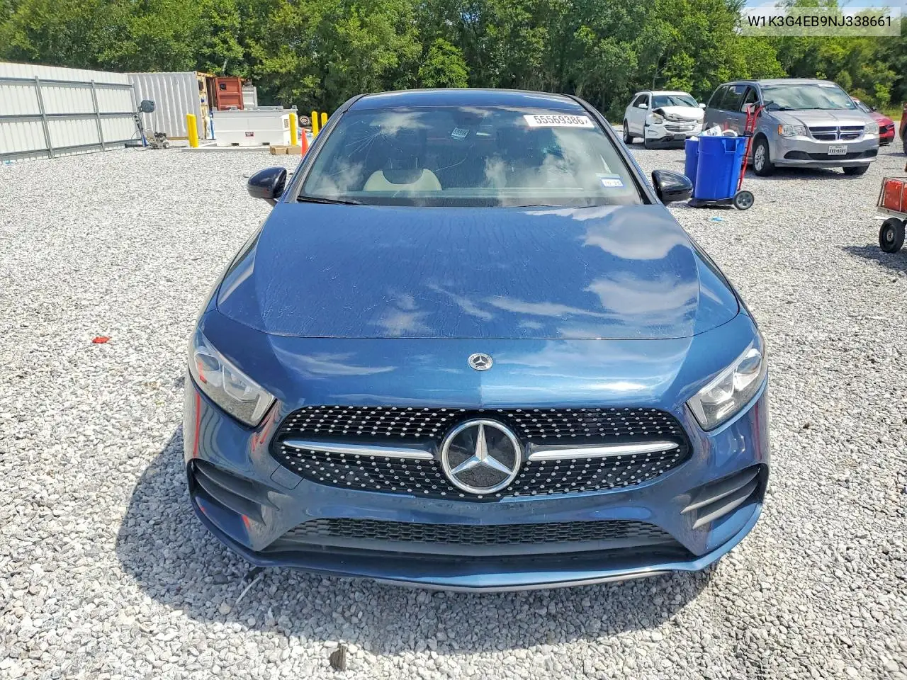 2022 Mercedes-Benz A 220 VIN: W1K3G4EB9NJ338661 Lot: 55569386