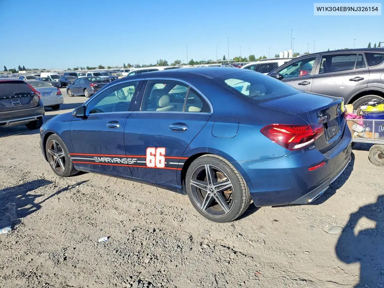 2022 Mercedes-Benz A 220 VIN: W1K3G4EB9NJ326154 Lot: 59670376