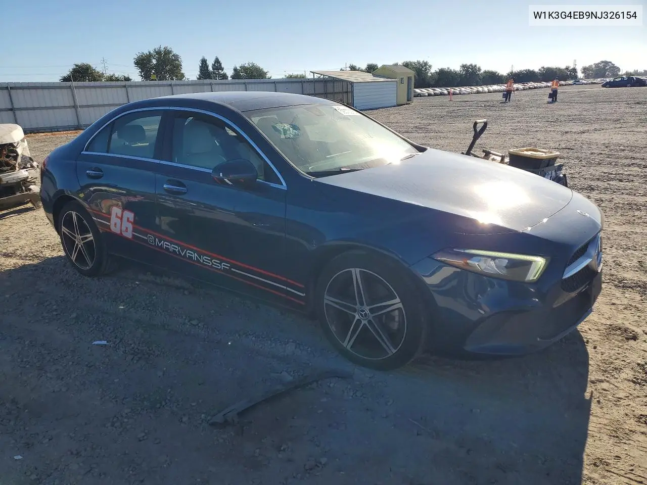 2022 Mercedes-Benz A 220 VIN: W1K3G4EB9NJ326154 Lot: 59670376