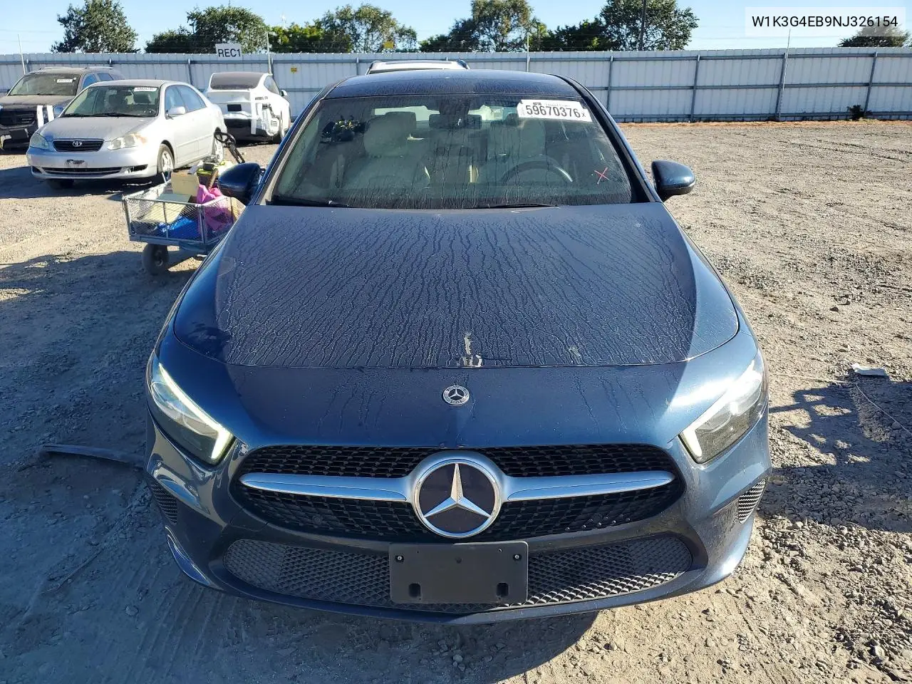 2022 Mercedes-Benz A 220 VIN: W1K3G4EB9NJ326154 Lot: 59670376