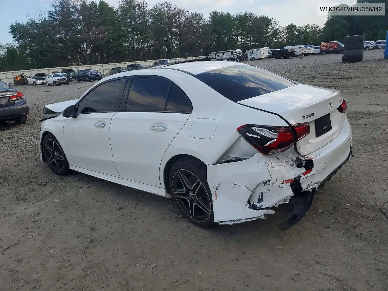 2022 Mercedes-Benz A-Class A220-4M VIN: W1K3G4FV8NJ356342 Lot: 60866436