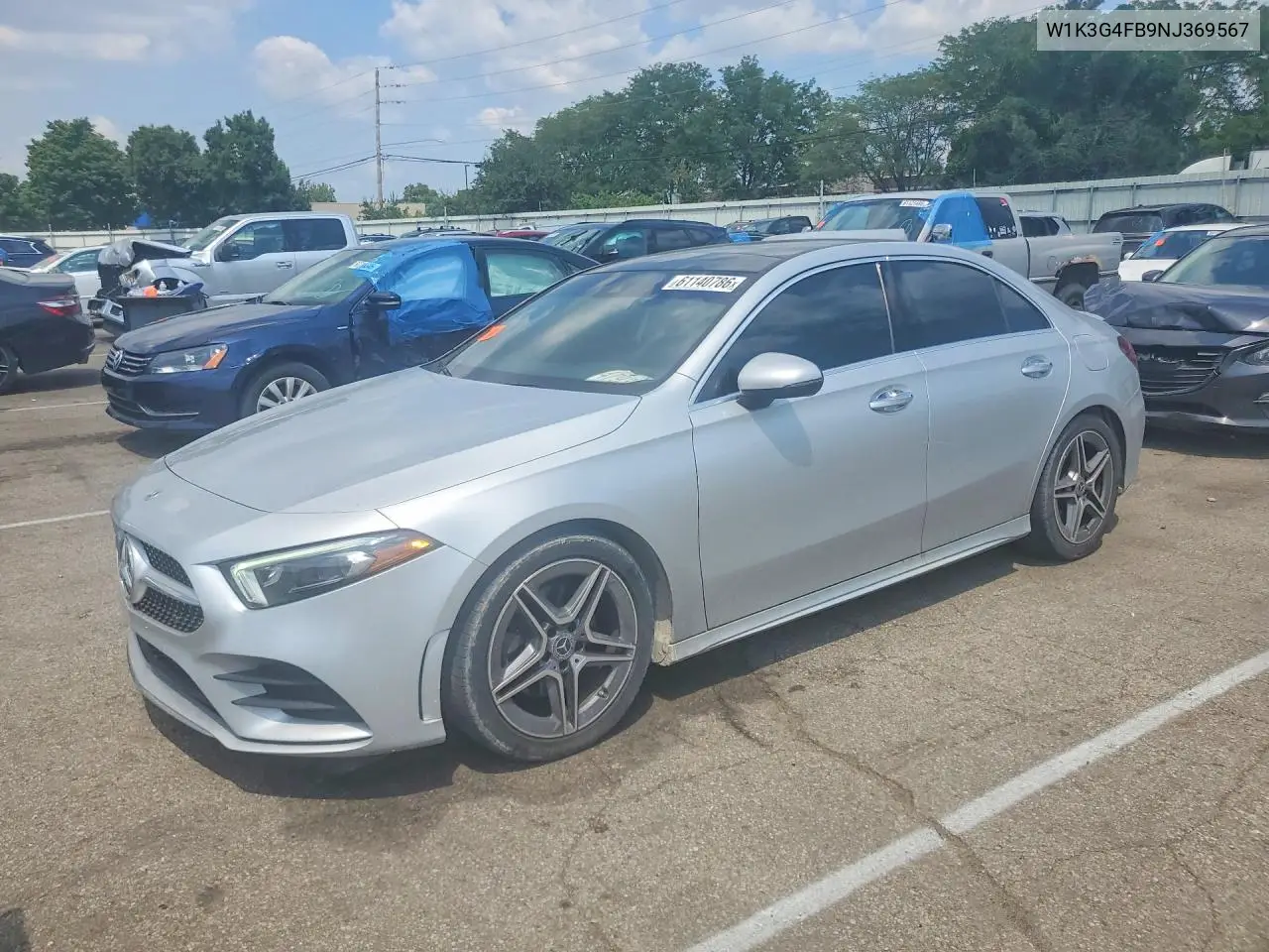 2022 Mercedes-Benz A 220 4Matic VIN: W1K3G4FB9NJ369567 Lot: 61140786