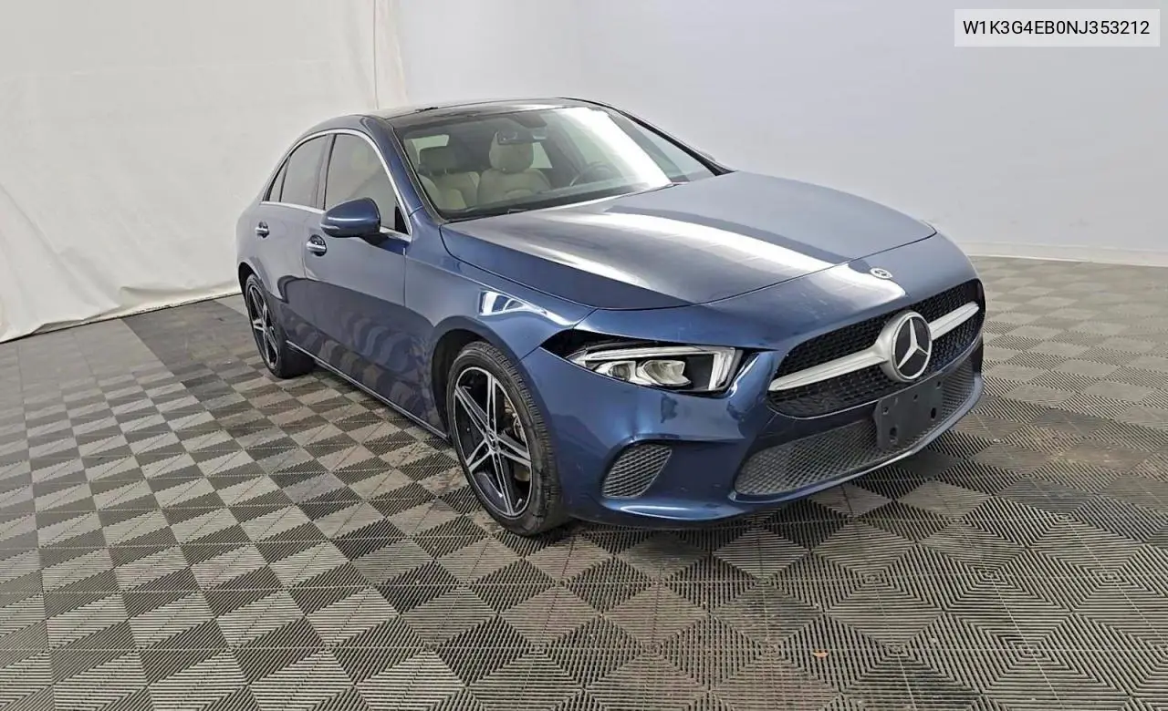 2022 Mercedes-Benz A 220 VIN: W1K3G4EB0NJ353212 Lot: 62452096