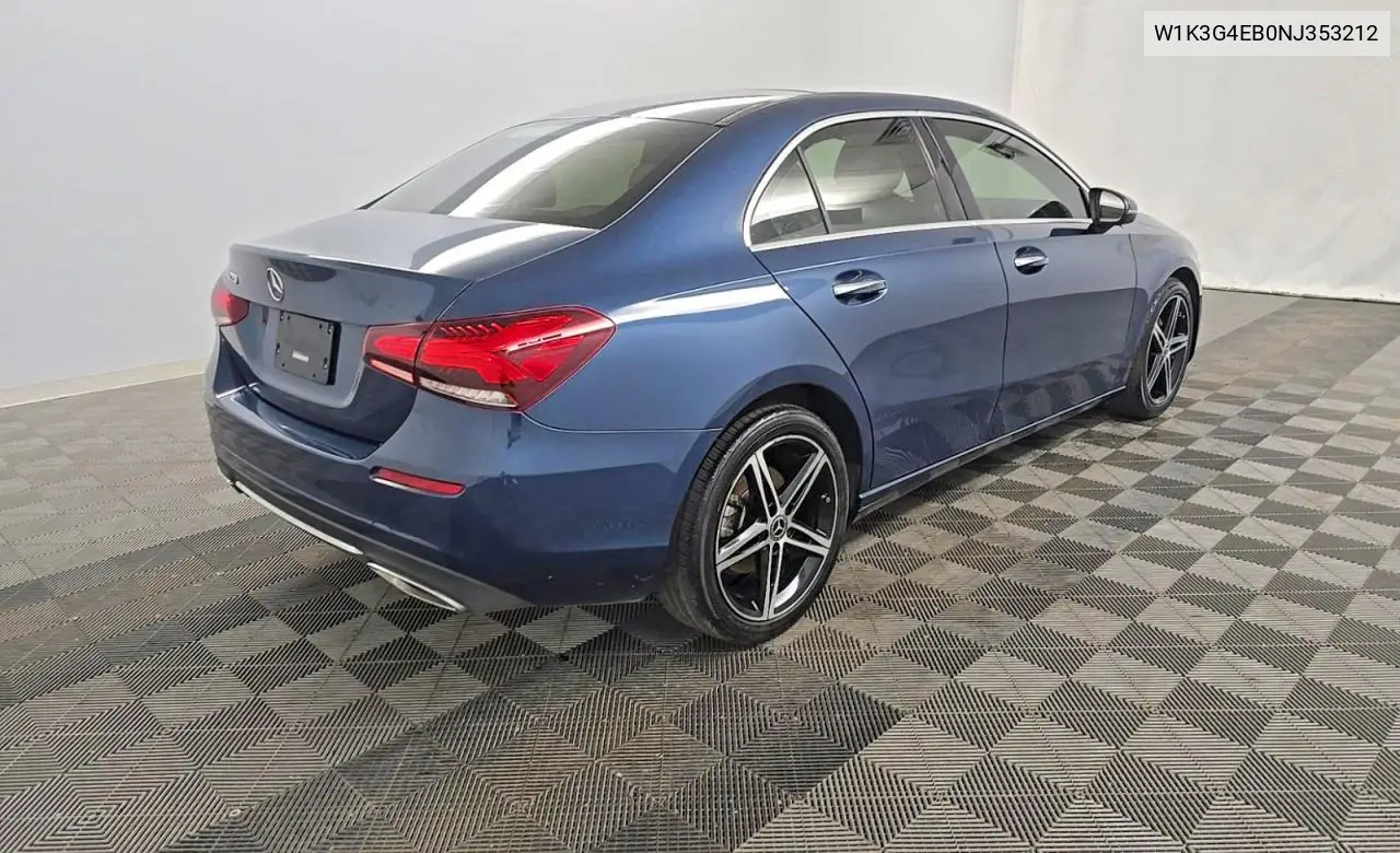 2022 Mercedes-Benz A 220 VIN: W1K3G4EB0NJ353212 Lot: 62452096