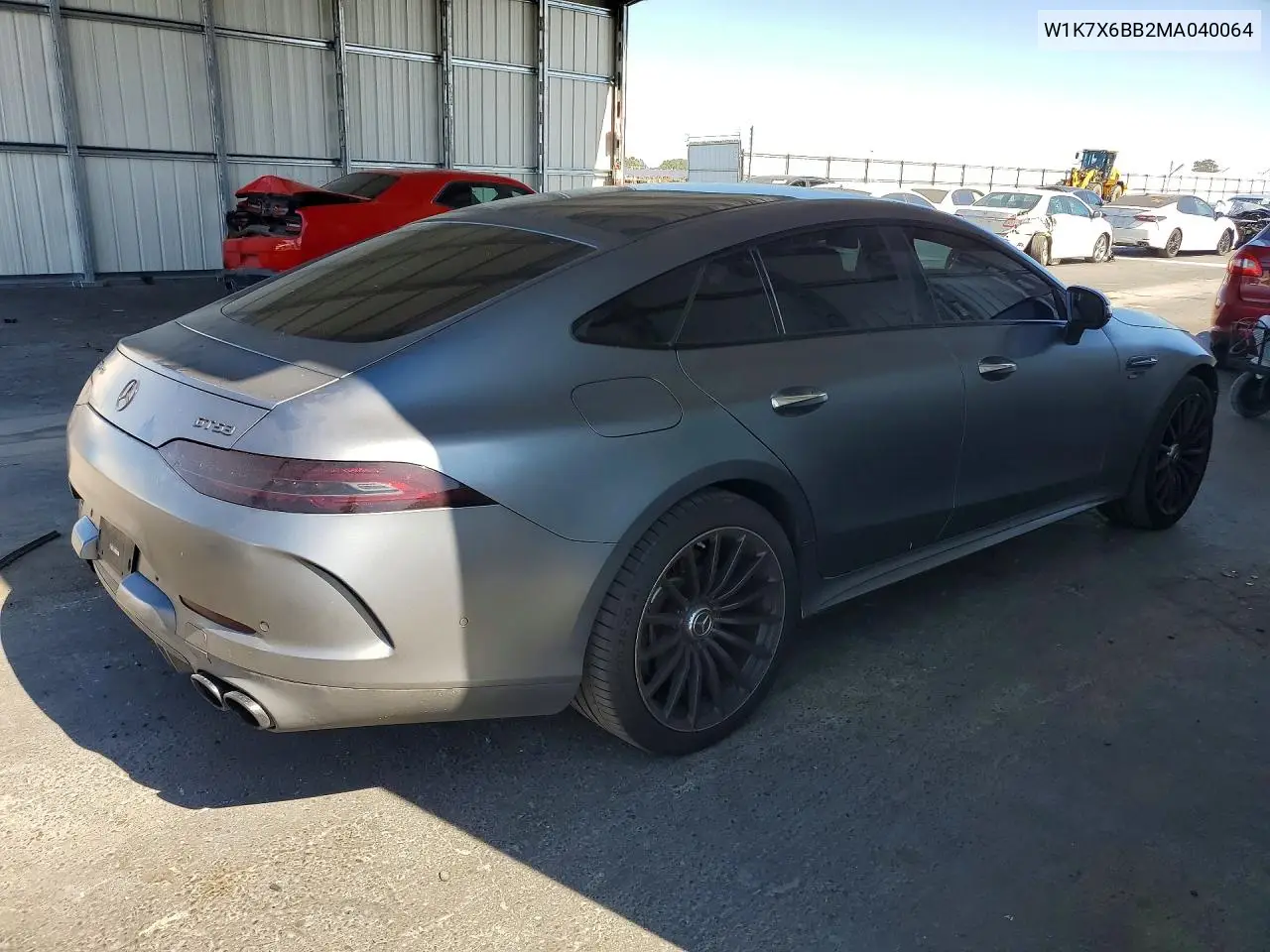 2021 Mercedes-Benz Amg Gt 53 VIN: W1K7X6BB2MA040064 Lot: 54280596