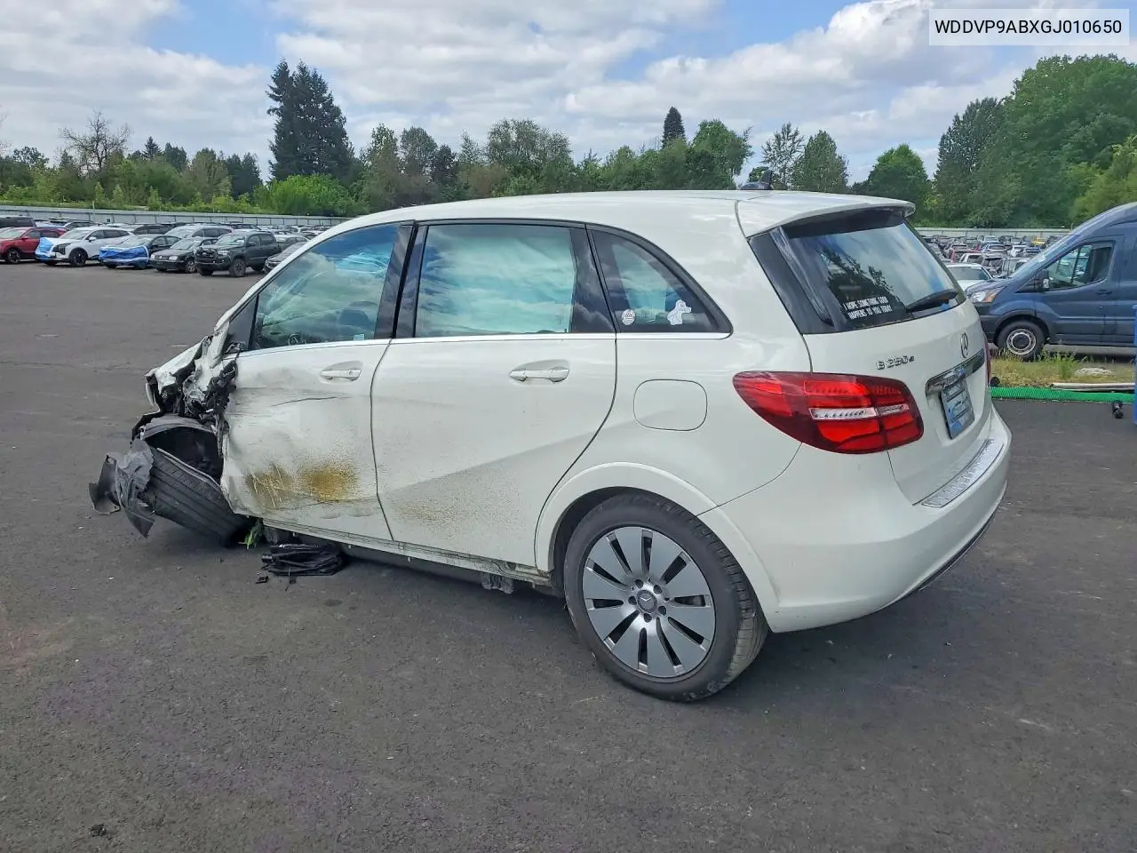 2016 Mercedes-Benz B 250E VIN: WDDVP9ABXGJ010650 Lot: 52914726