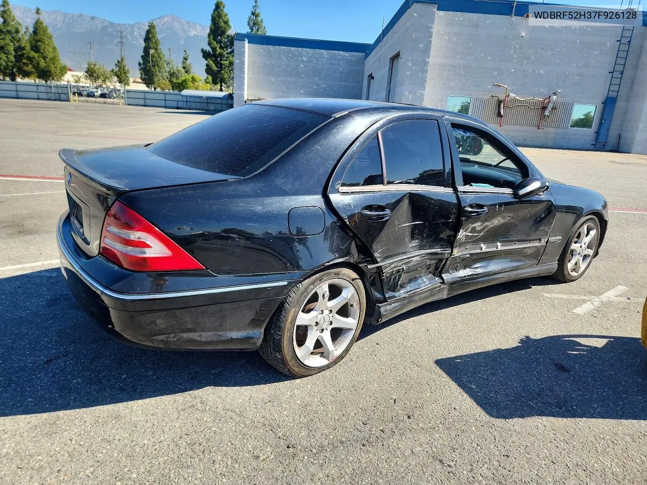 2007 Mercedes-Benz C 230 VIN: WDBRF52H37F926128 Lot: 60331046