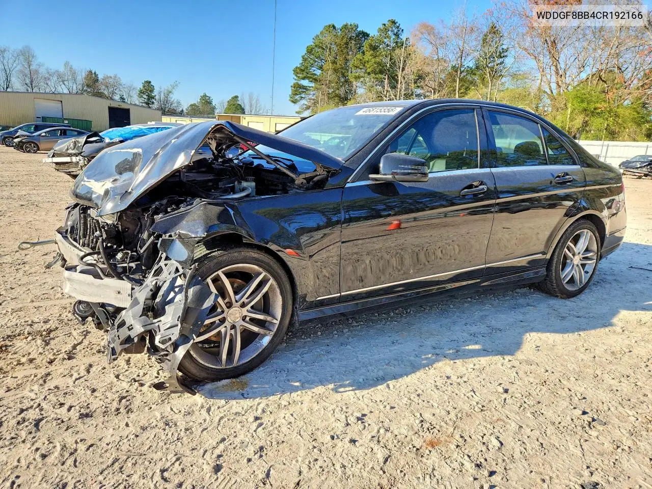 2012 Mercedes-Benz C 300 4Matic VIN: WDDGF8BB4CR192166 Lot: 46815556
