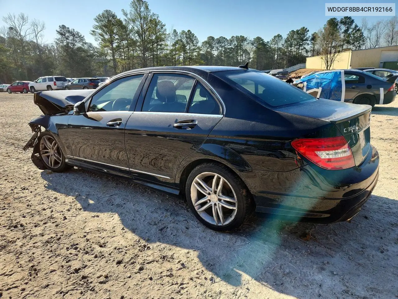 2012 Mercedes-Benz C 300 4Matic VIN: WDDGF8BB4CR192166 Lot: 46815556