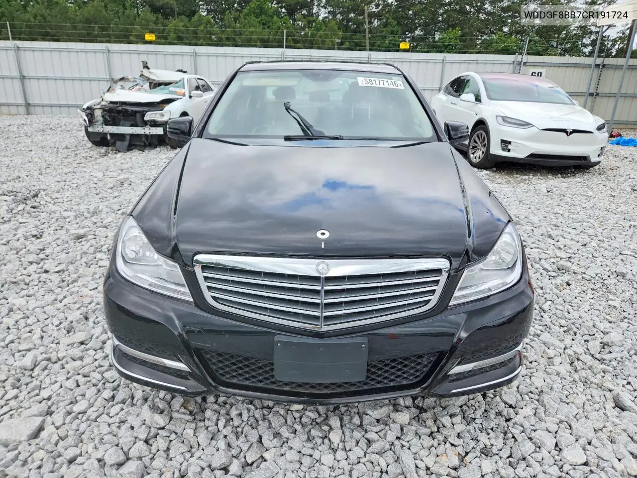 2012 Mercedes-Benz C 300 4Matic VIN: WDDGF8BB7CR191724 Lot: 58177146