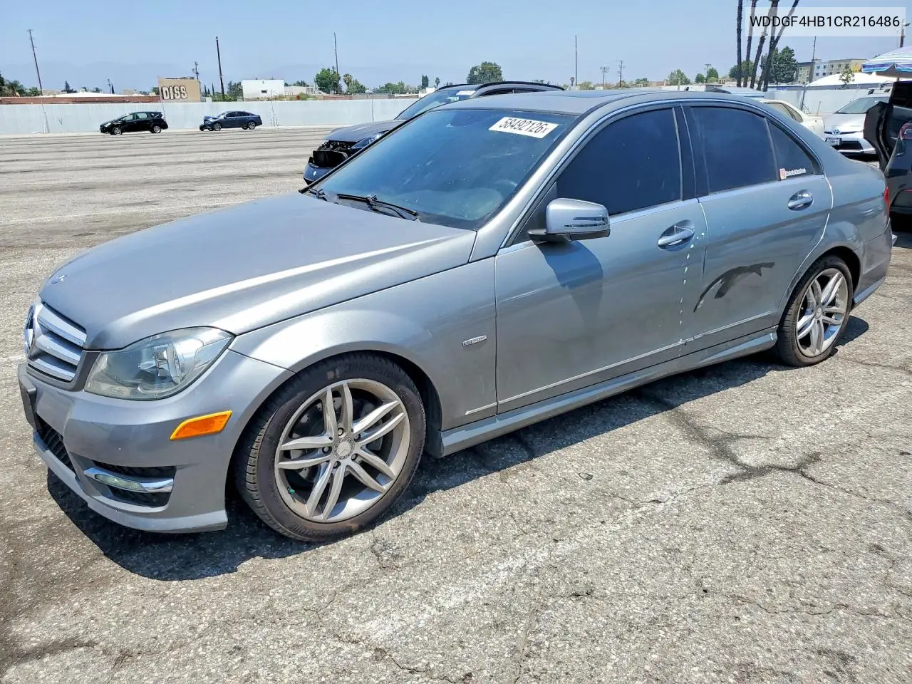 2012 Mercedes-Benz C 250 VIN: WDDGF4HB1CR216486 Lot: 58492126