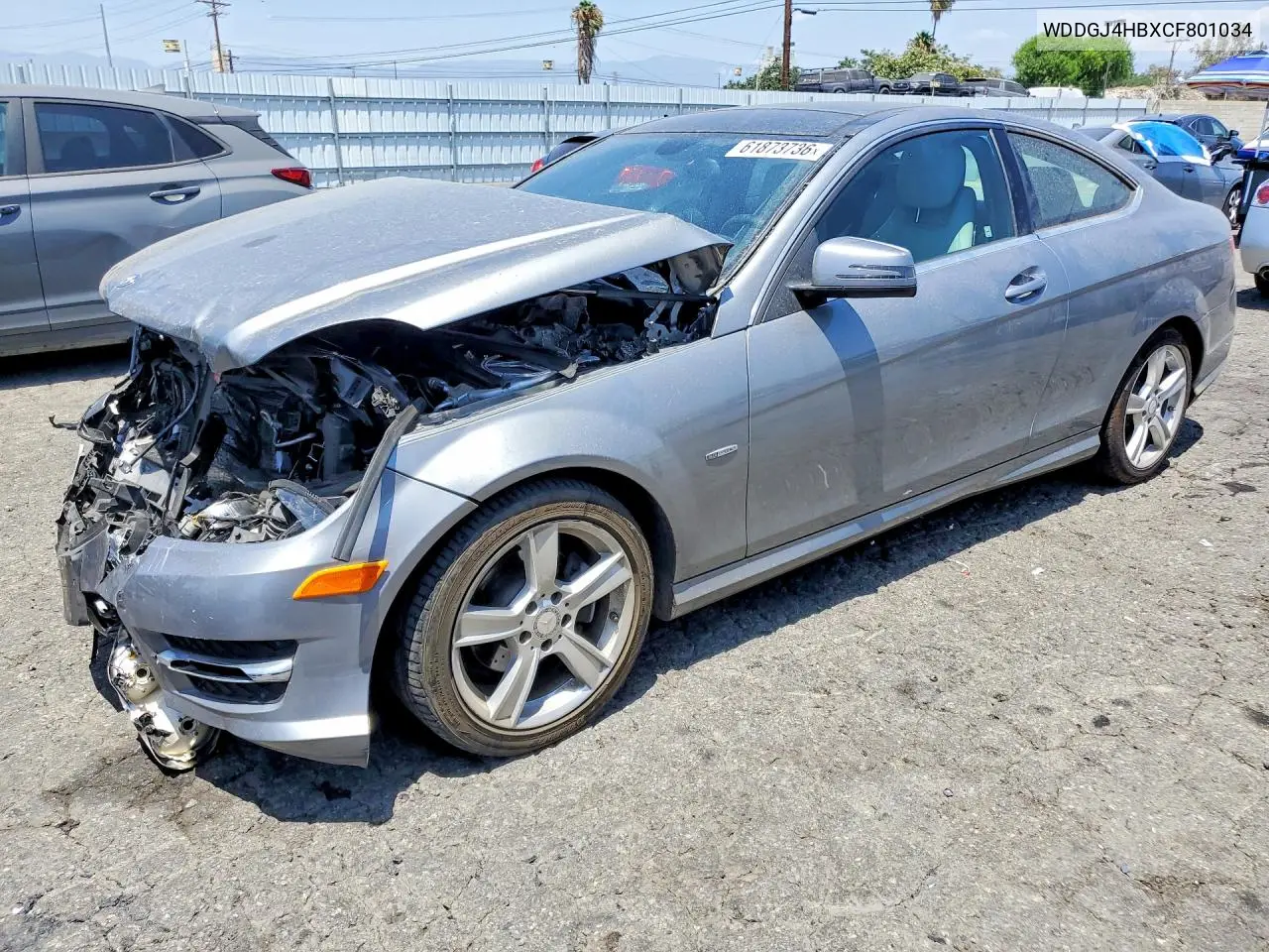 2012 Mercedes-Benz C 250 VIN: WDDGJ4HBXCF801034 Lot: 61873736