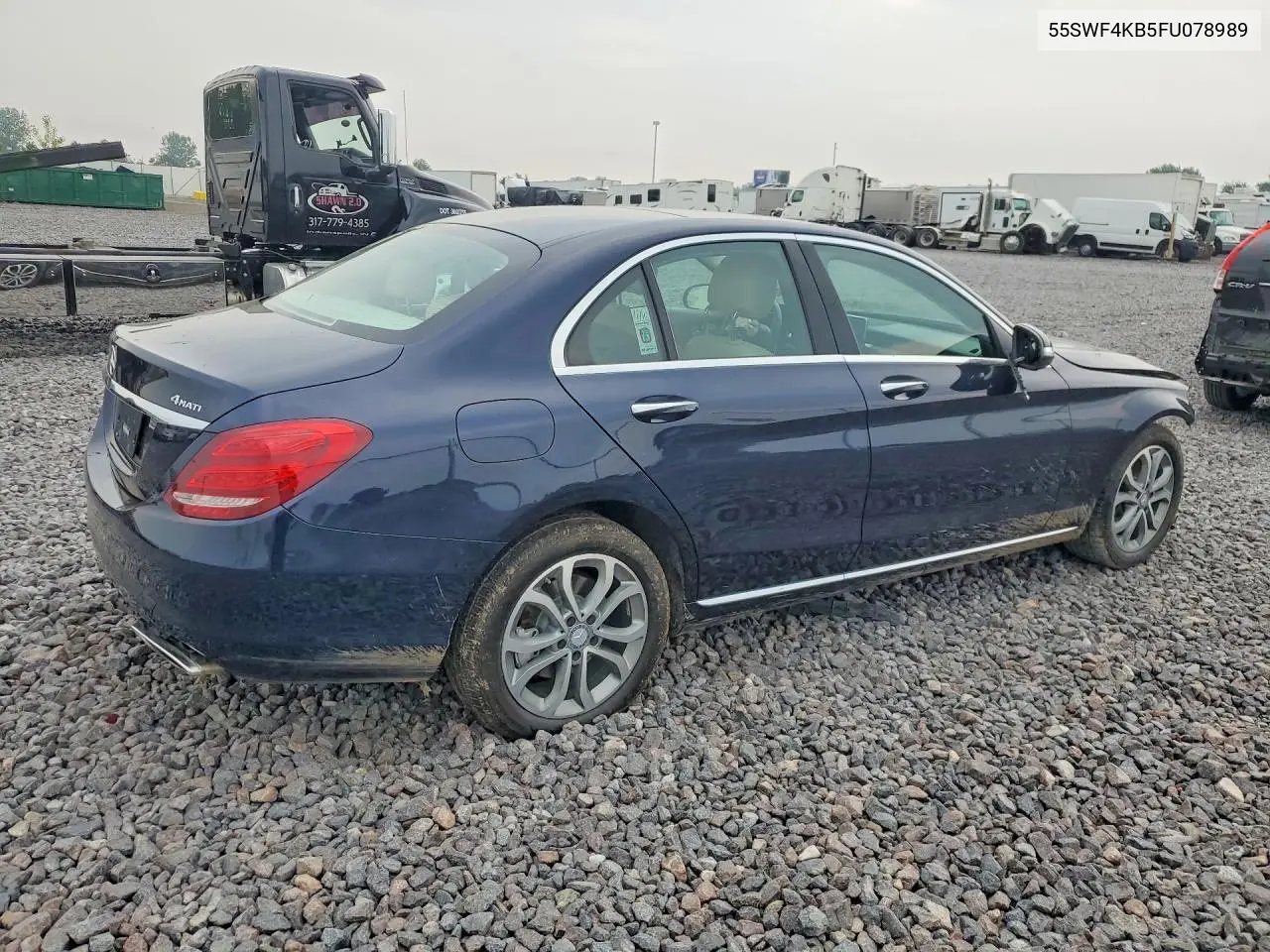 2015 Mercedes-Benz C 300 4Matic VIN: 55SWF4KB5FU078989 Lot: 61501336