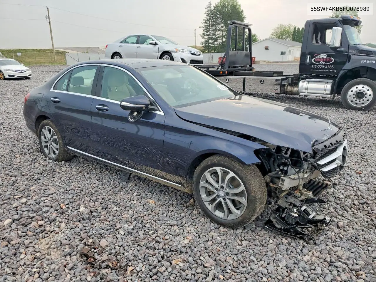 2015 Mercedes-Benz C 300 4Matic VIN: 55SWF4KB5FU078989 Lot: 61501336