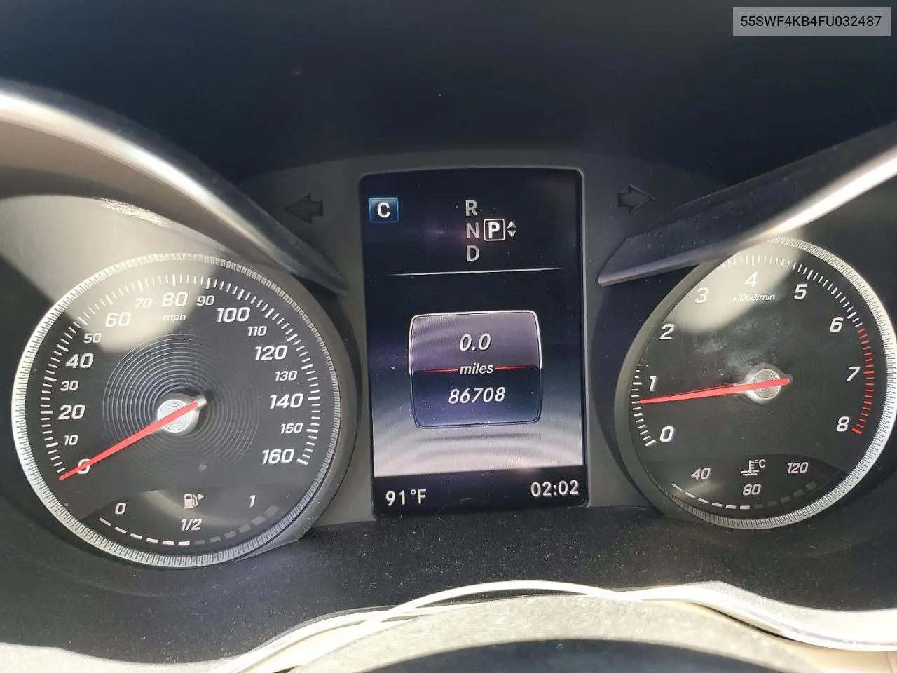 2015 Mercedes-Benz C 300 4Matic VIN: 55SWF4KB4FU032487 Lot: 61565536