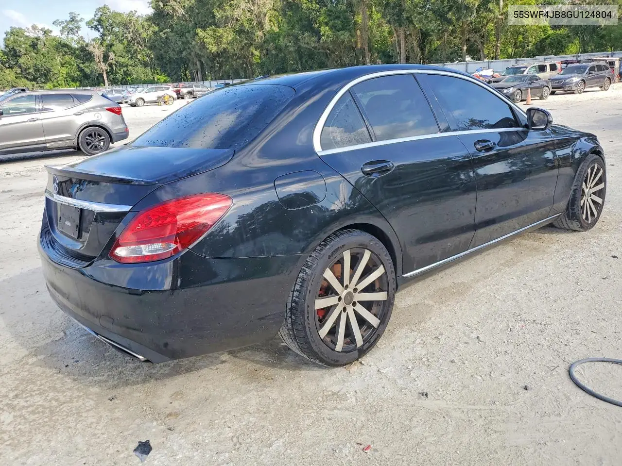 2016 Mercedes-Benz C 300 VIN: 55SWF4JB8GU124804 Lot: 57221616
