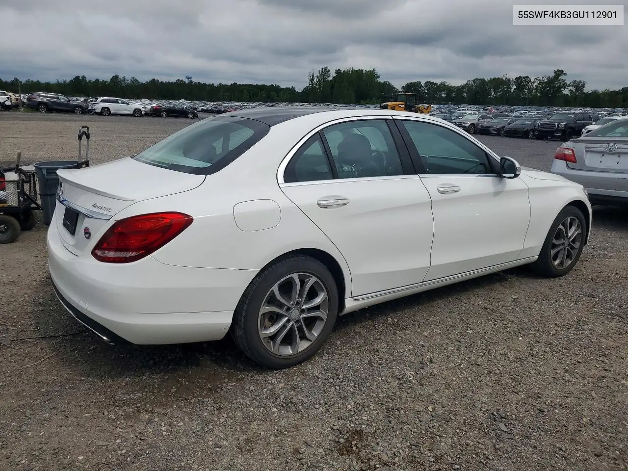 2016 Mercedes-Benz C 300 4Matic VIN: 55SWF4KB3GU112901 Lot: 58414856