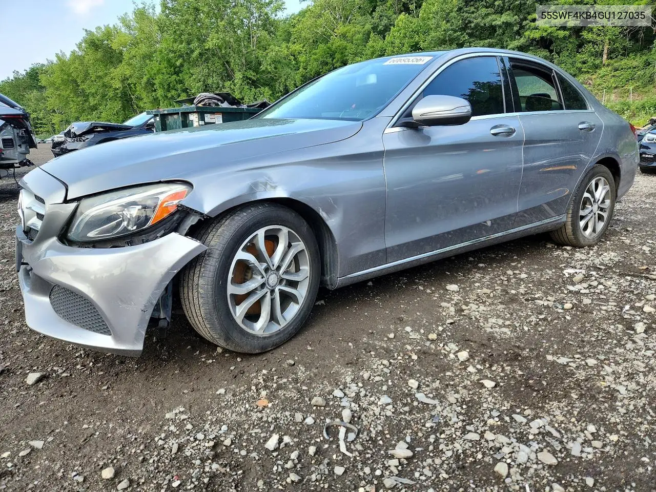 2016 Mercedes-Benz C 300 4Matic VIN: 55SWF4KB4GU127035 Lot: 60695356