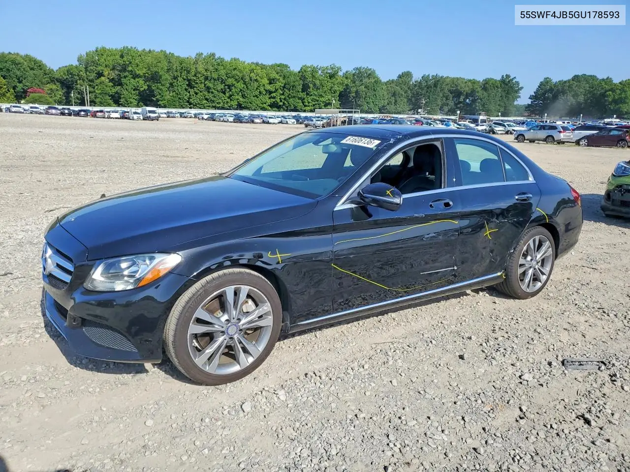 2016 Mercedes-Benz C 300 VIN: 55SWF4JB5GU178593 Lot: 61606136