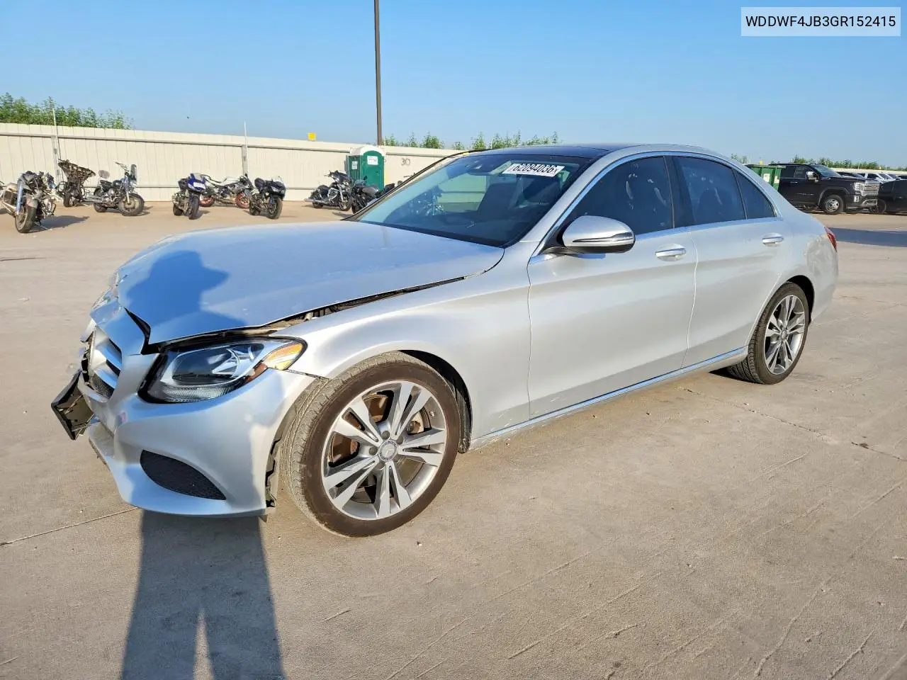 2016 Mercedes-Benz C 300 VIN: WDDWF4JB3GR152415 Lot: 62094036