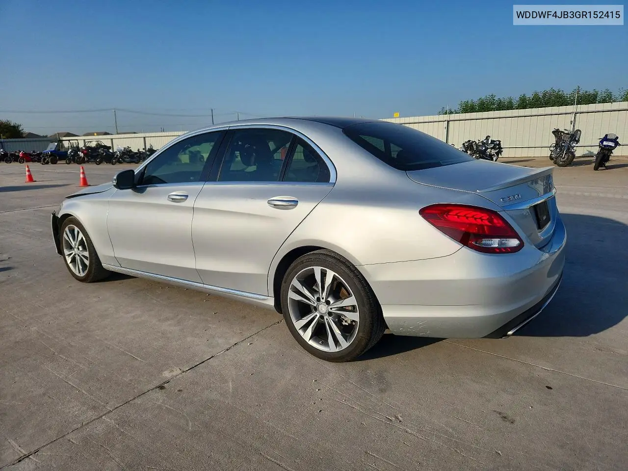2016 Mercedes-Benz C 300 VIN: WDDWF4JB3GR152415 Lot: 62094036