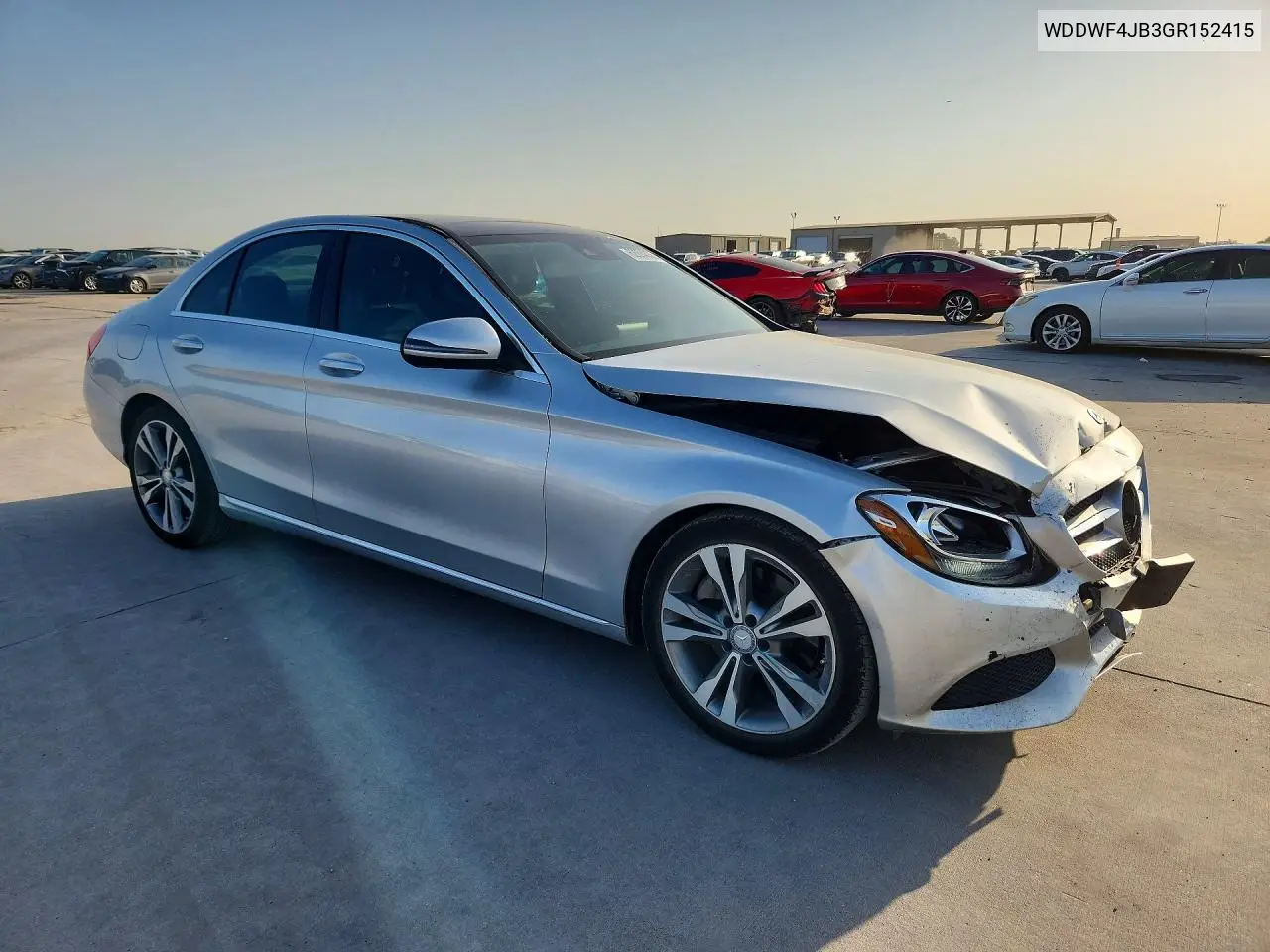 2016 Mercedes-Benz C 300 VIN: WDDWF4JB3GR152415 Lot: 62094036