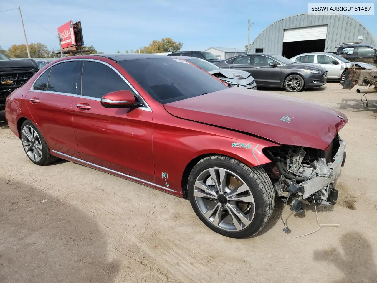 55SWF4JB3GU151487 2016 Mercedes-Benz C 300