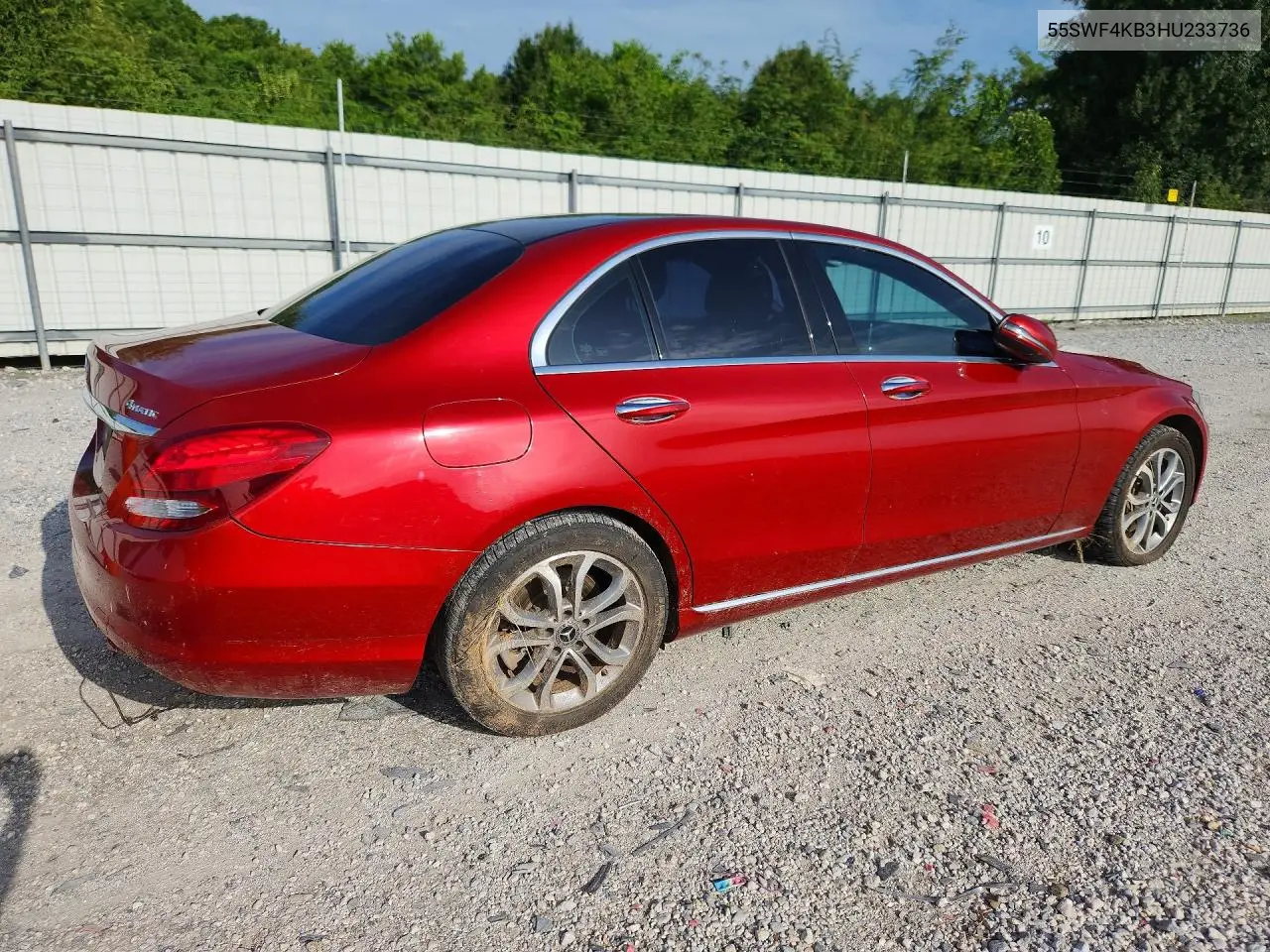 2017 Mercedes-Benz C 300 4Matic VIN: 55SWF4KB3HU233736 Lot: 61327256
